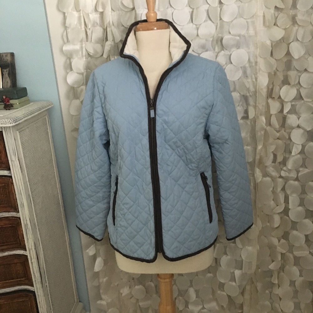 Powder Blue Fleece-lined Puffer Jacket
